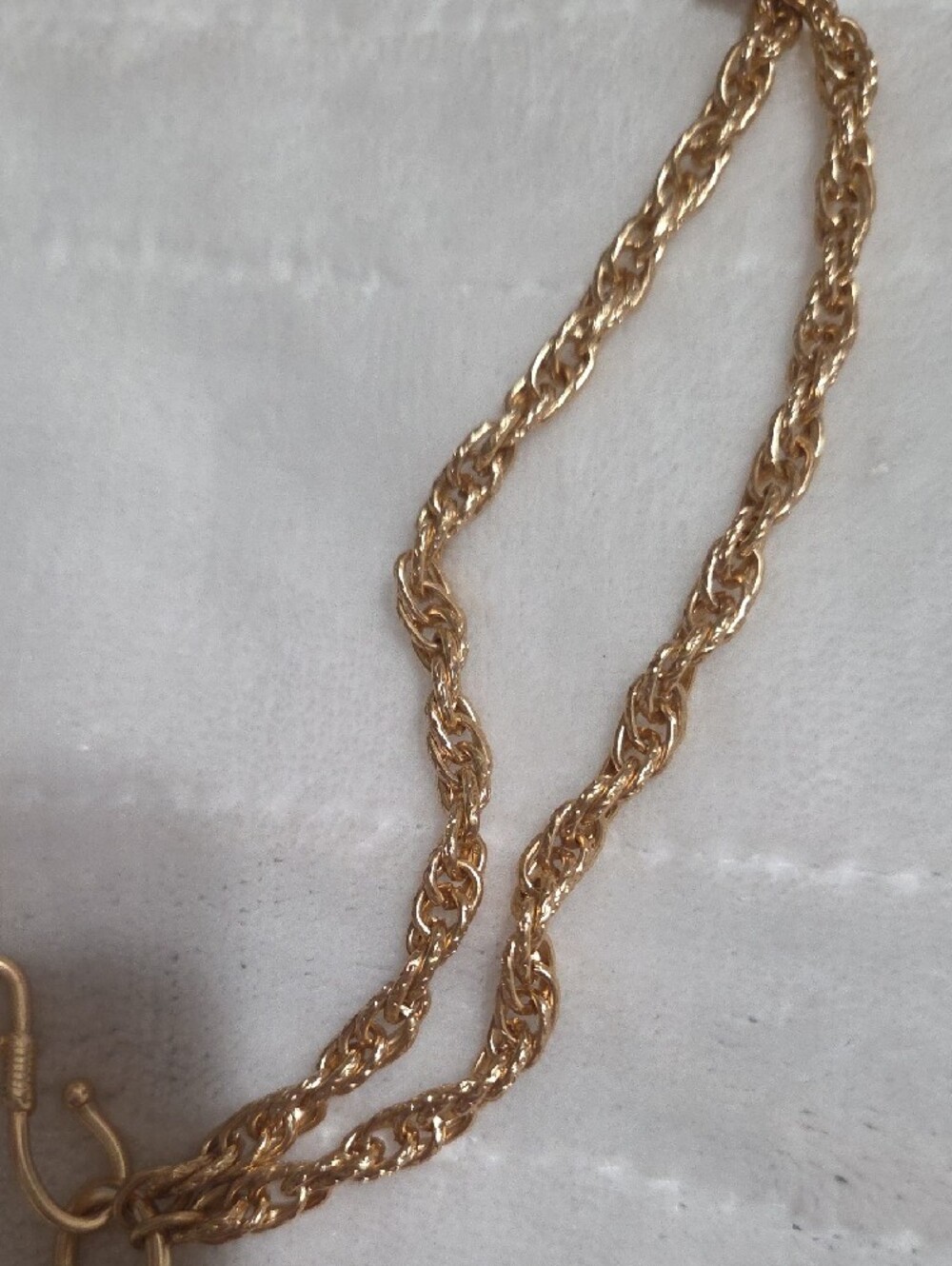 Chico's Gold-Tone Chain Necklace with Blue, Red & Pink Stones - Picture 4 of 4